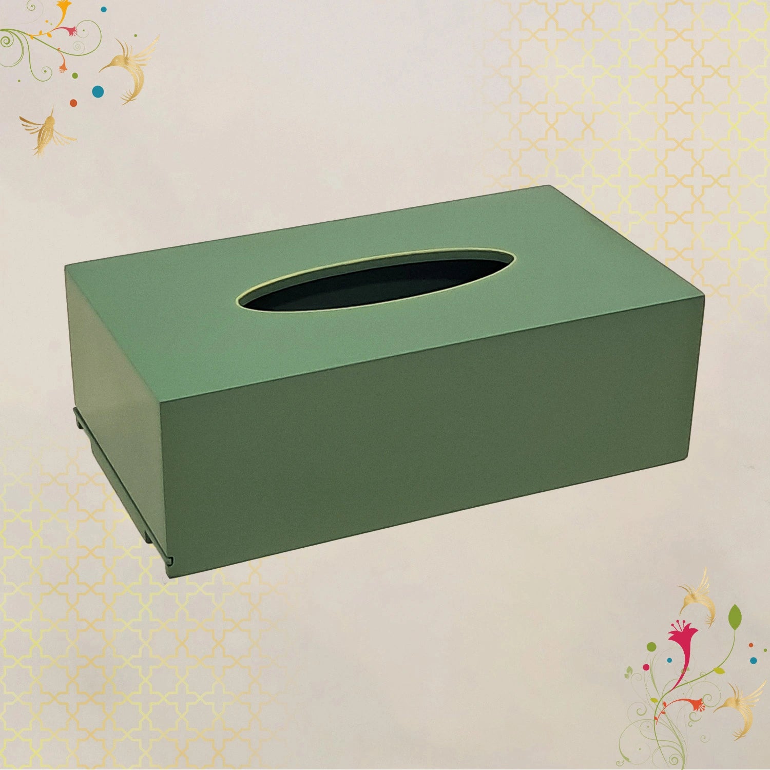 Sage Solid Color Handcrafted Face Tissues Holder